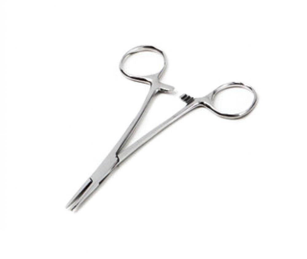 Forceps Hemostatic Kelly ADC® 5-1/2 Inch Length Floor Grade Stainless Steel NonSterile Ratchet Lock Finger Ring Handle Straight Serrated Jaws by American Diagnostic Corporation  ID 310